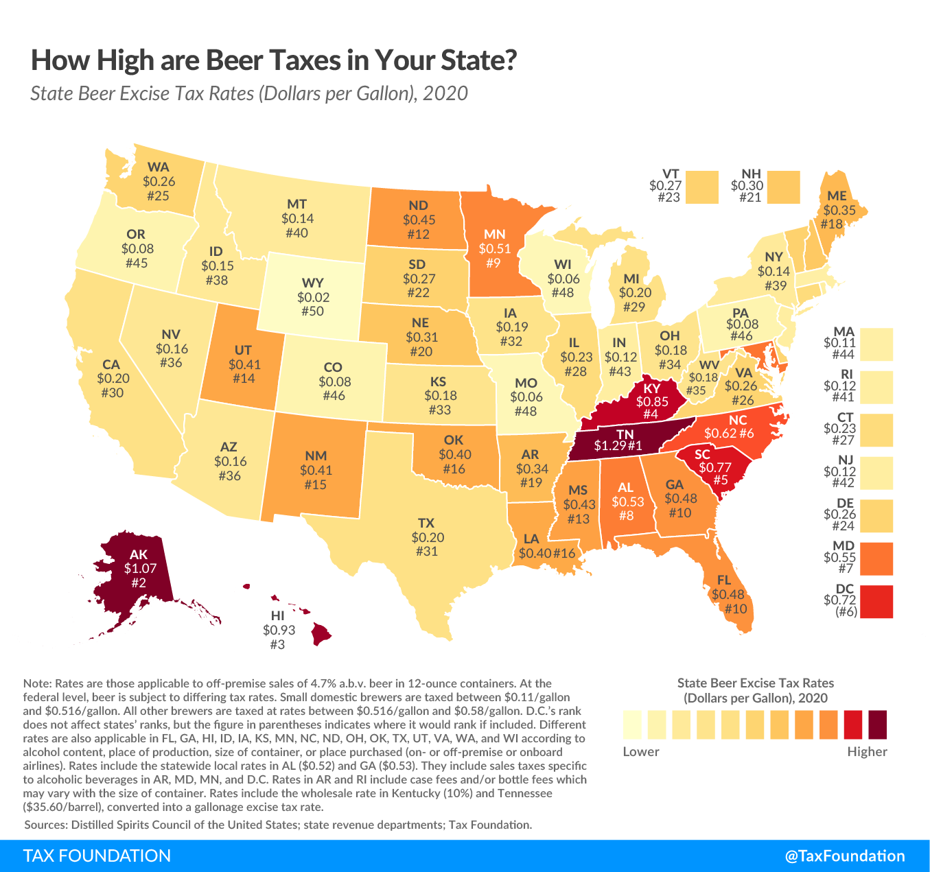 Beer map, state beer map, state beer taxes, state beer excise tax, how high are beer taxes in your state?